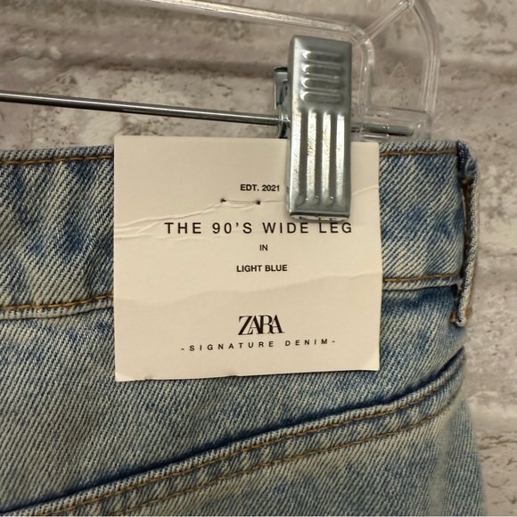 Zara The 90’s Wide Leg Jeans Women’s Size 8 Light Blue NWT - Picture 5 of 6